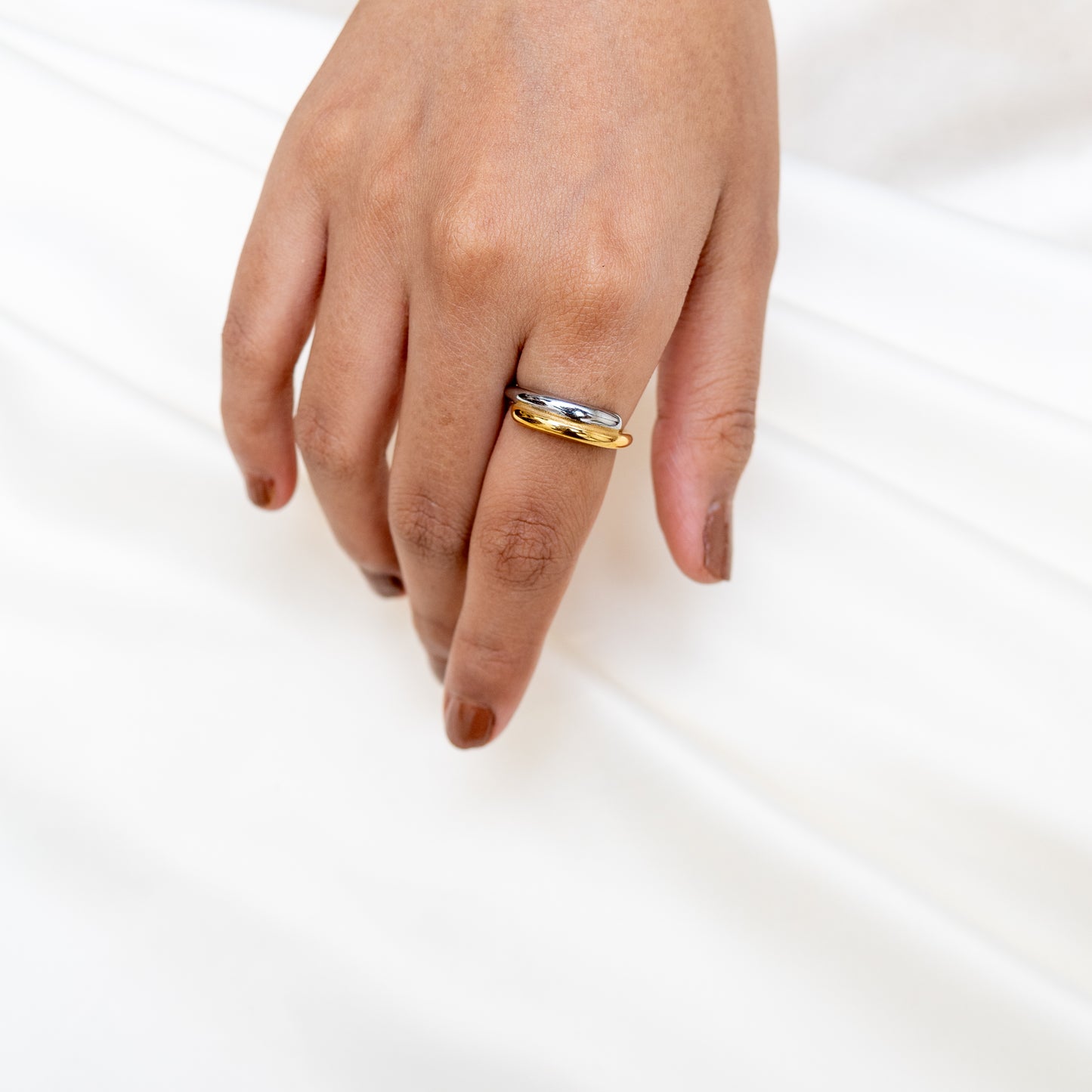 Two Tone Spiral Ring