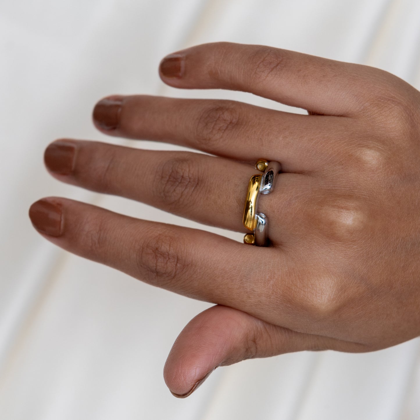 Two Tone Arc Ring