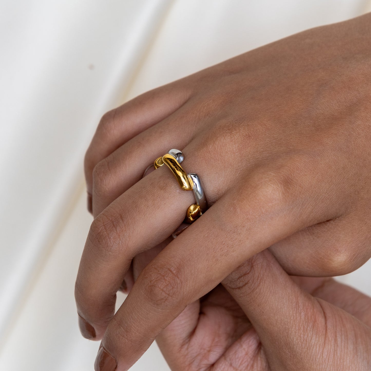 Two Tone Arc Ring