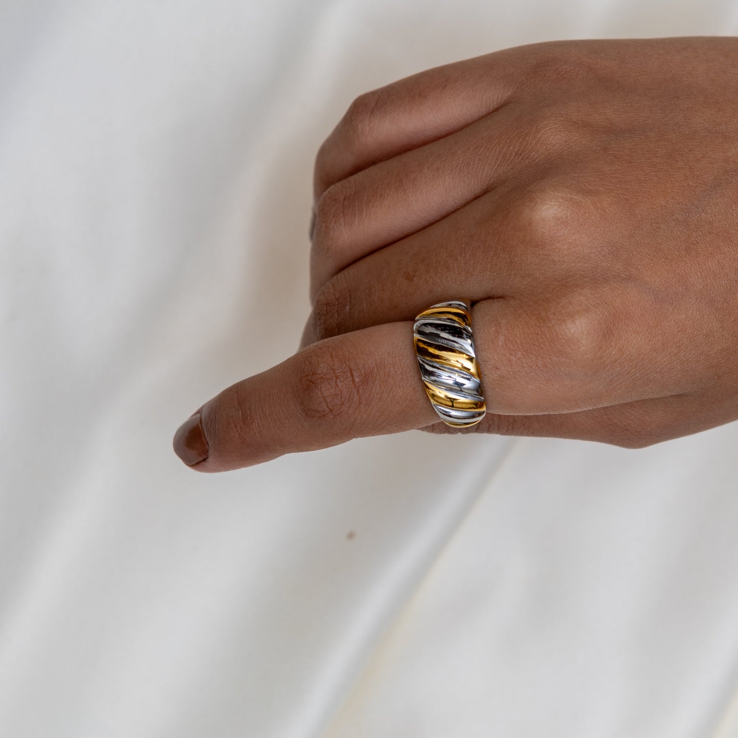 Two Tone Helix Open Ring