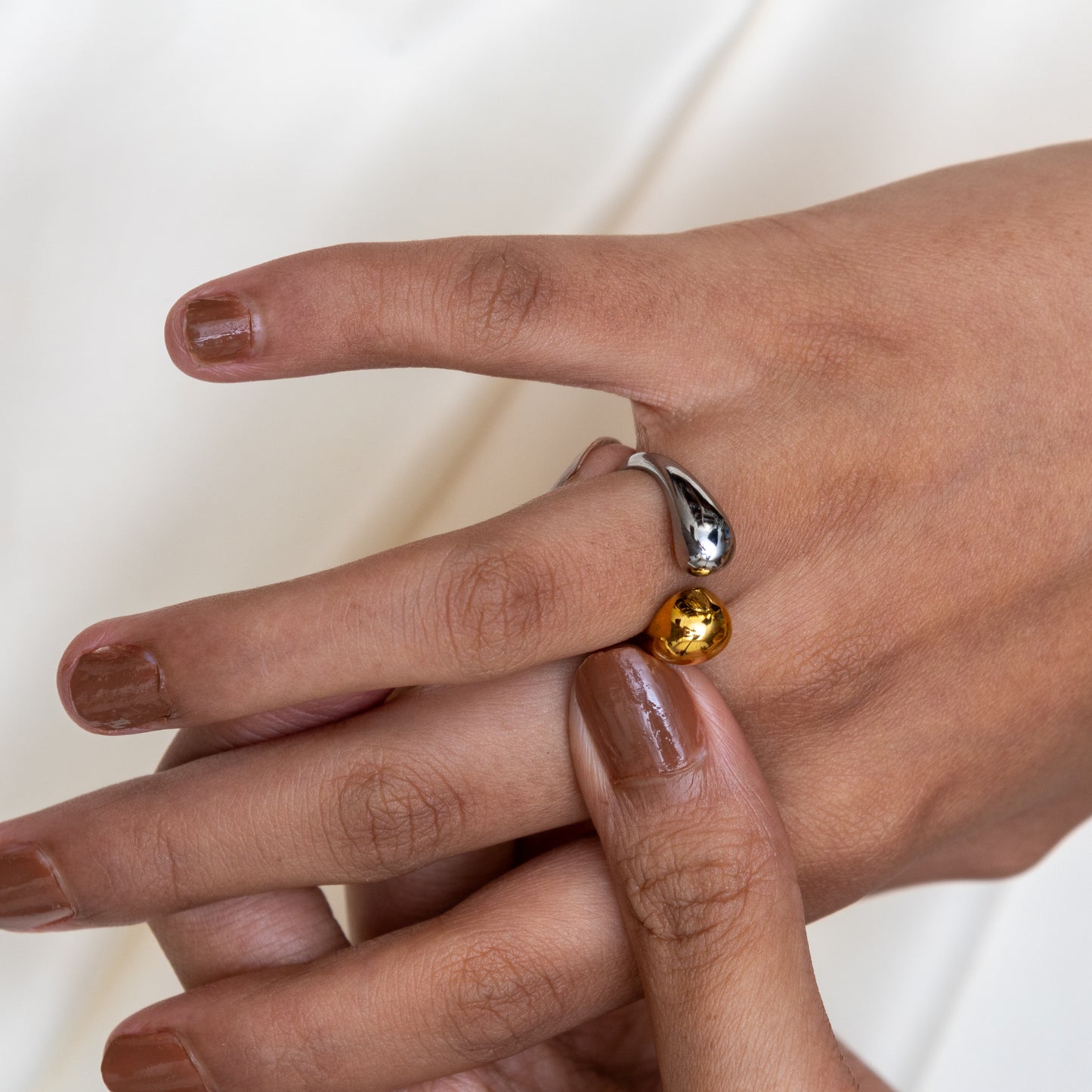 Two Tone Dot Ring