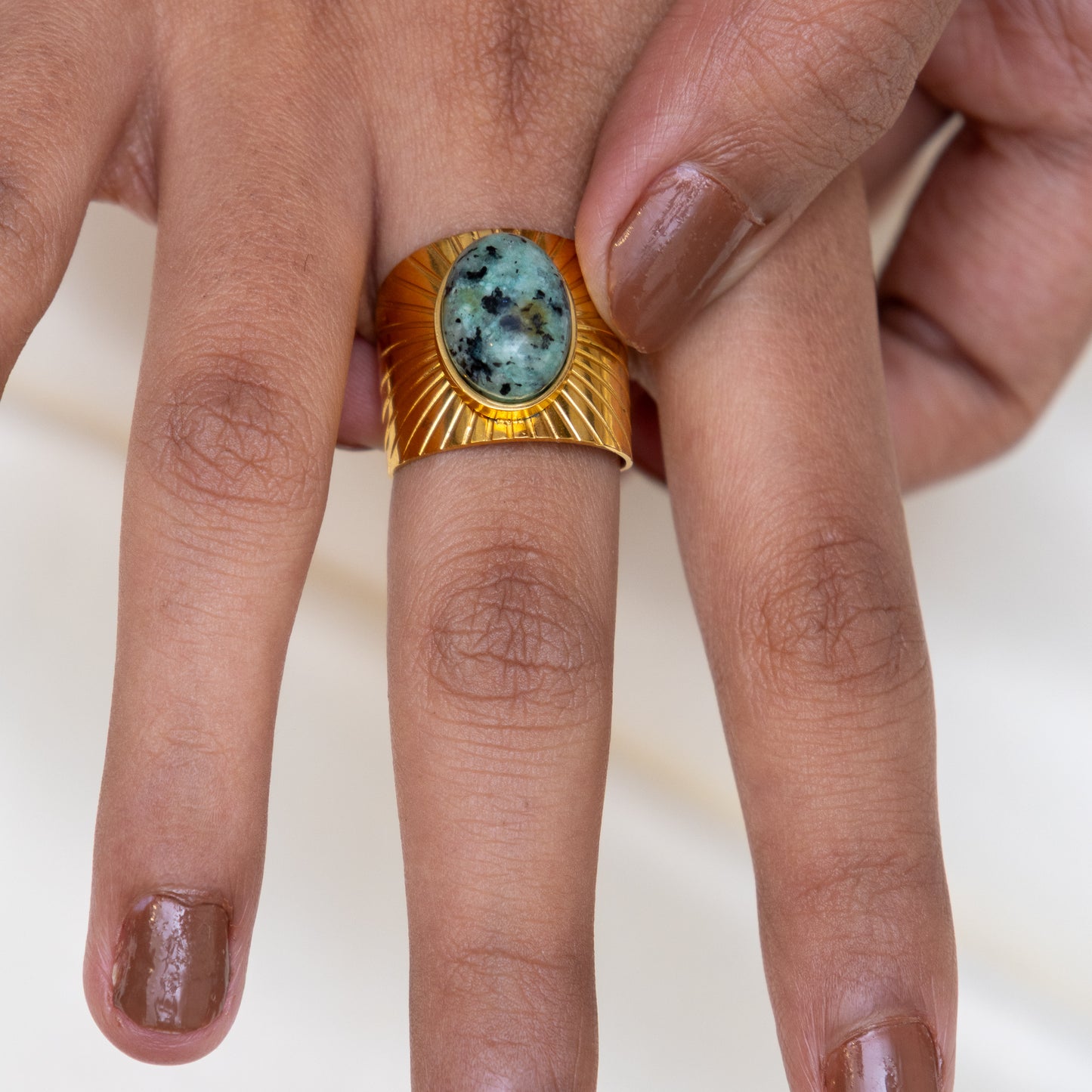 Urban Rani Sunburst Stone Ring