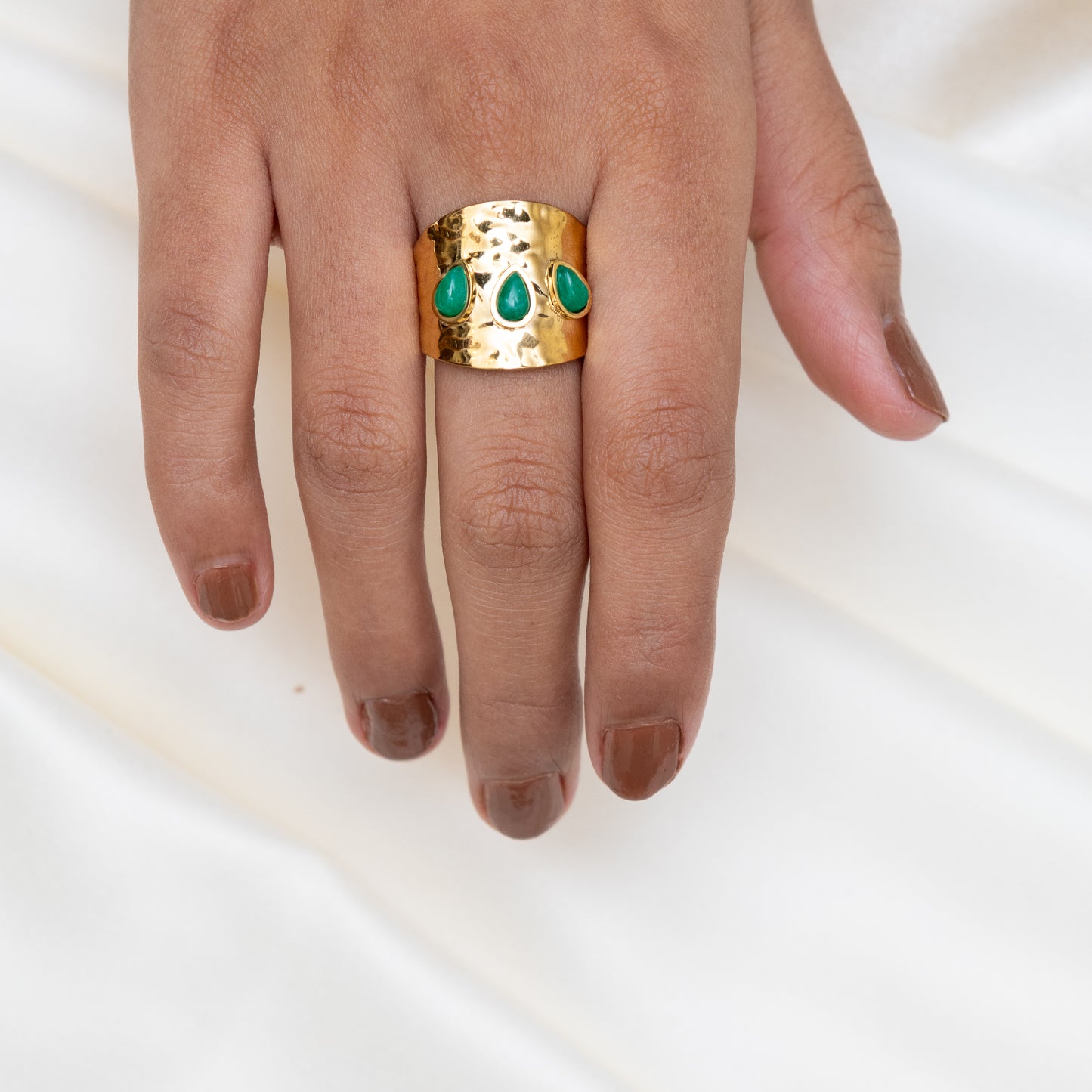 Urban Rani Emerald Edge Statement Ring
