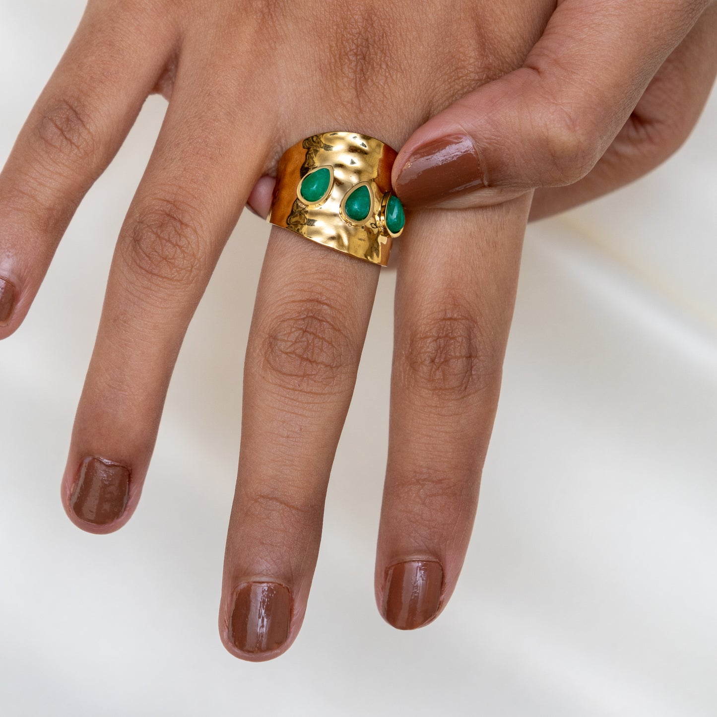 Urban Rani Emerald Edge Statement Ring