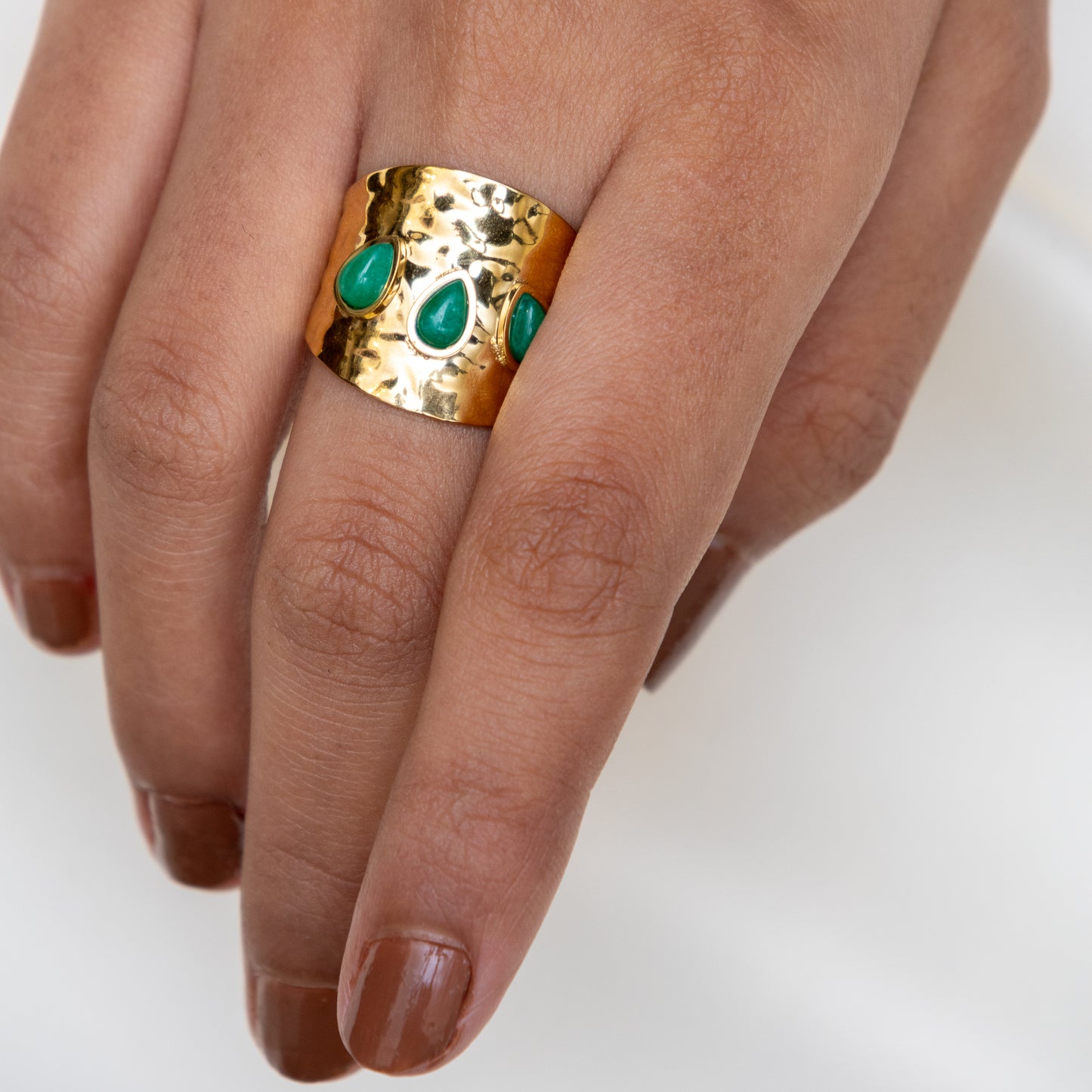 Urban Rani Emerald Edge Statement Ring