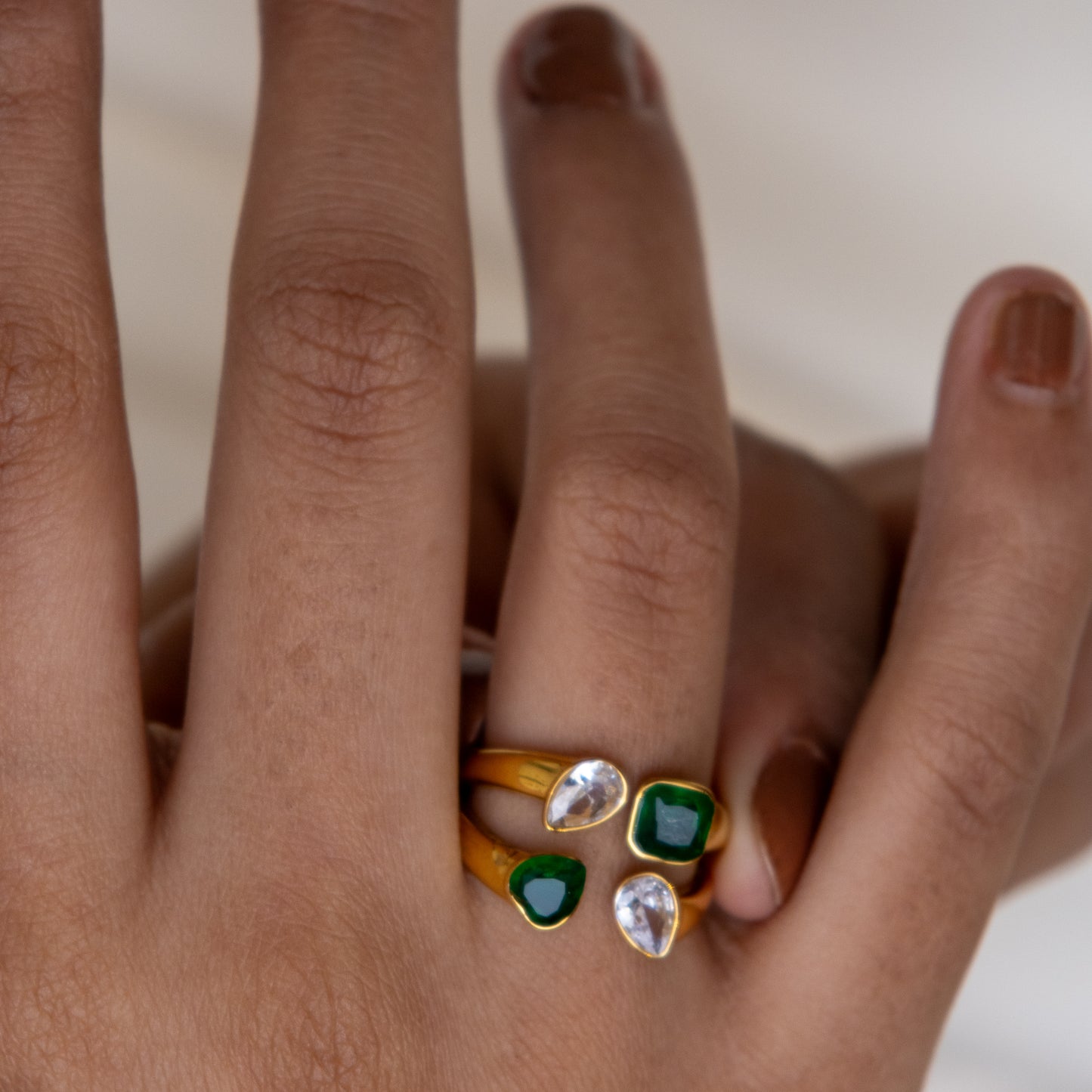 Urban Rani Crystal Ivy Ring