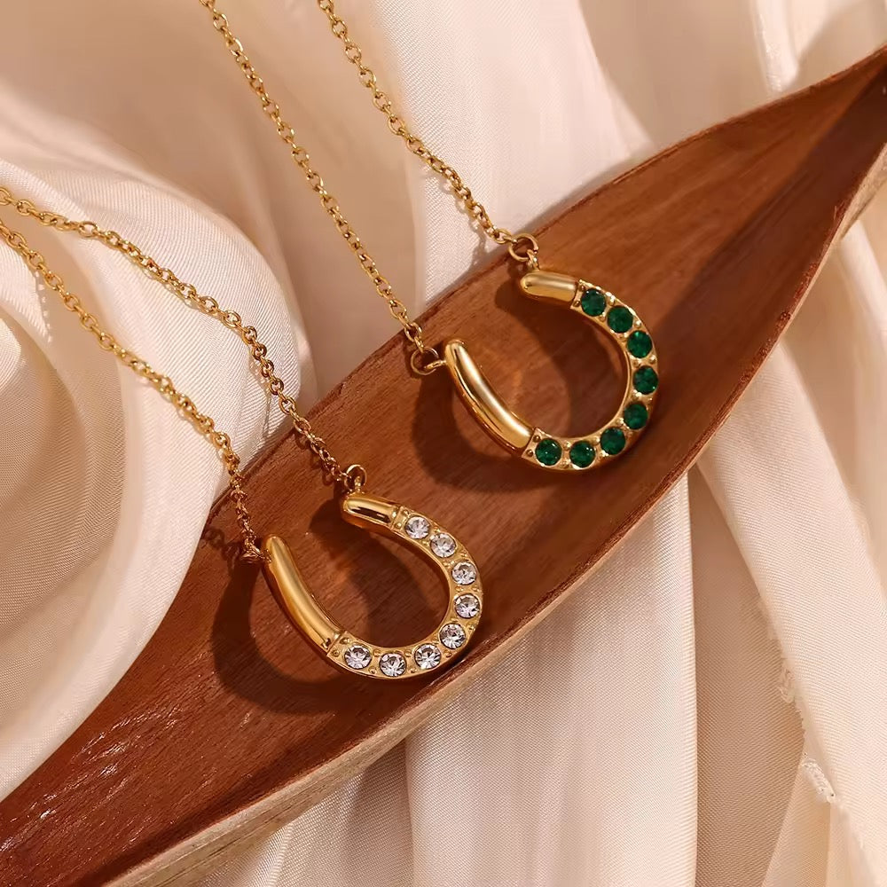 Urban Rani Eternal Fortune Horseshoe Pendant Necklace