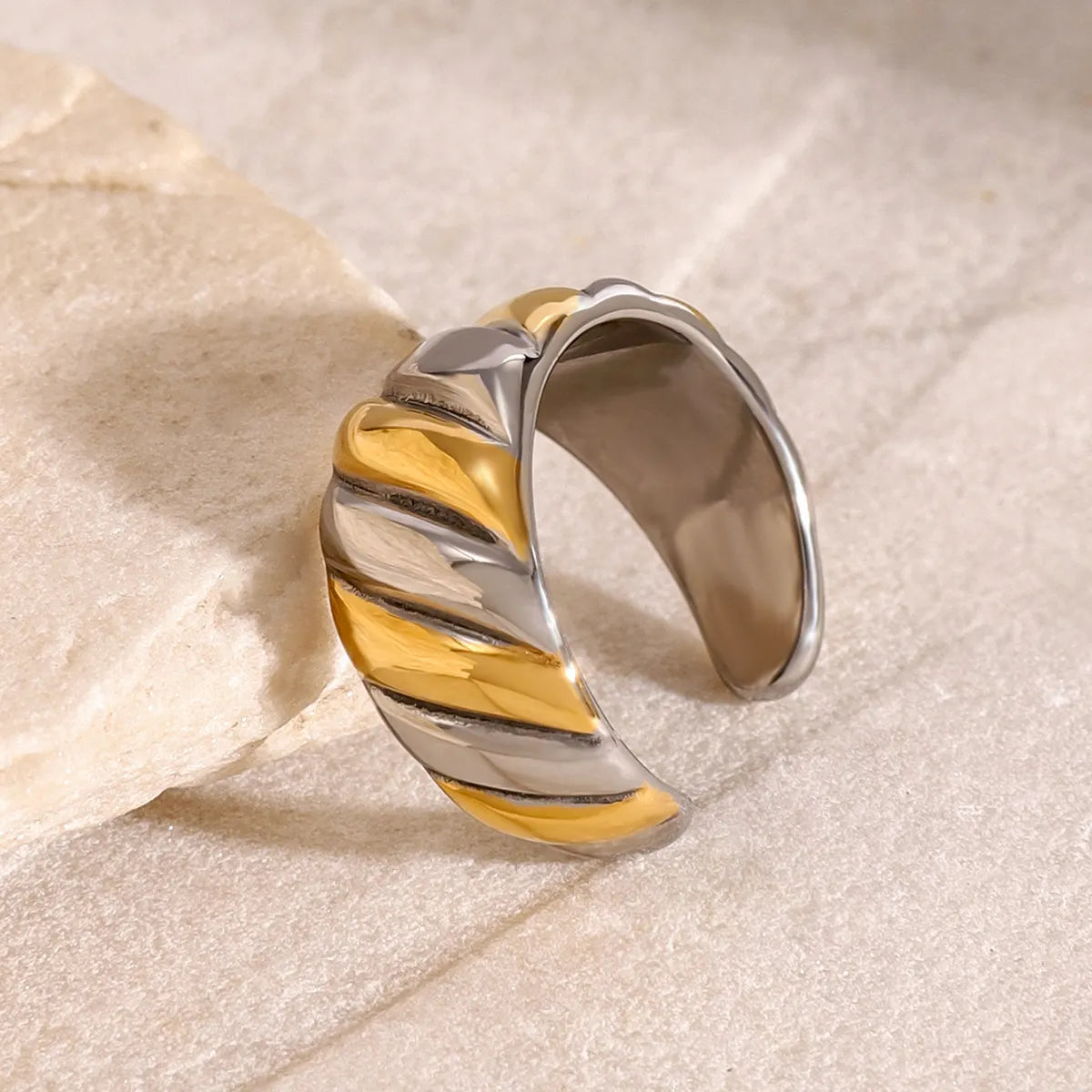Two Tone Helix Open Ring