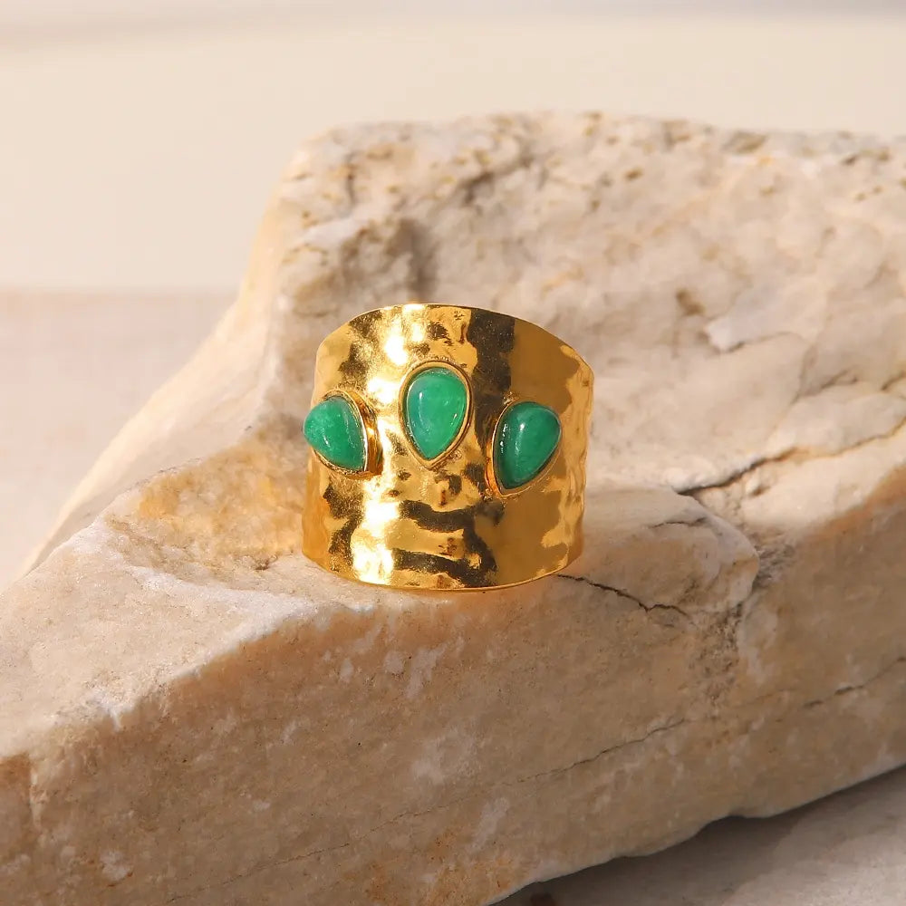 Urban Rani Emerald Edge Statement Ring
