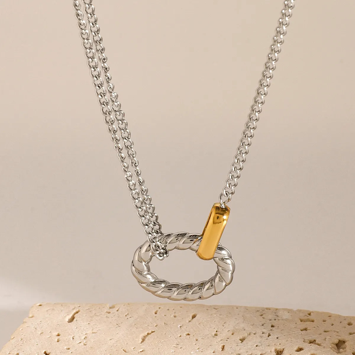 Two Tone Mix & Mingle Pendant Necklace