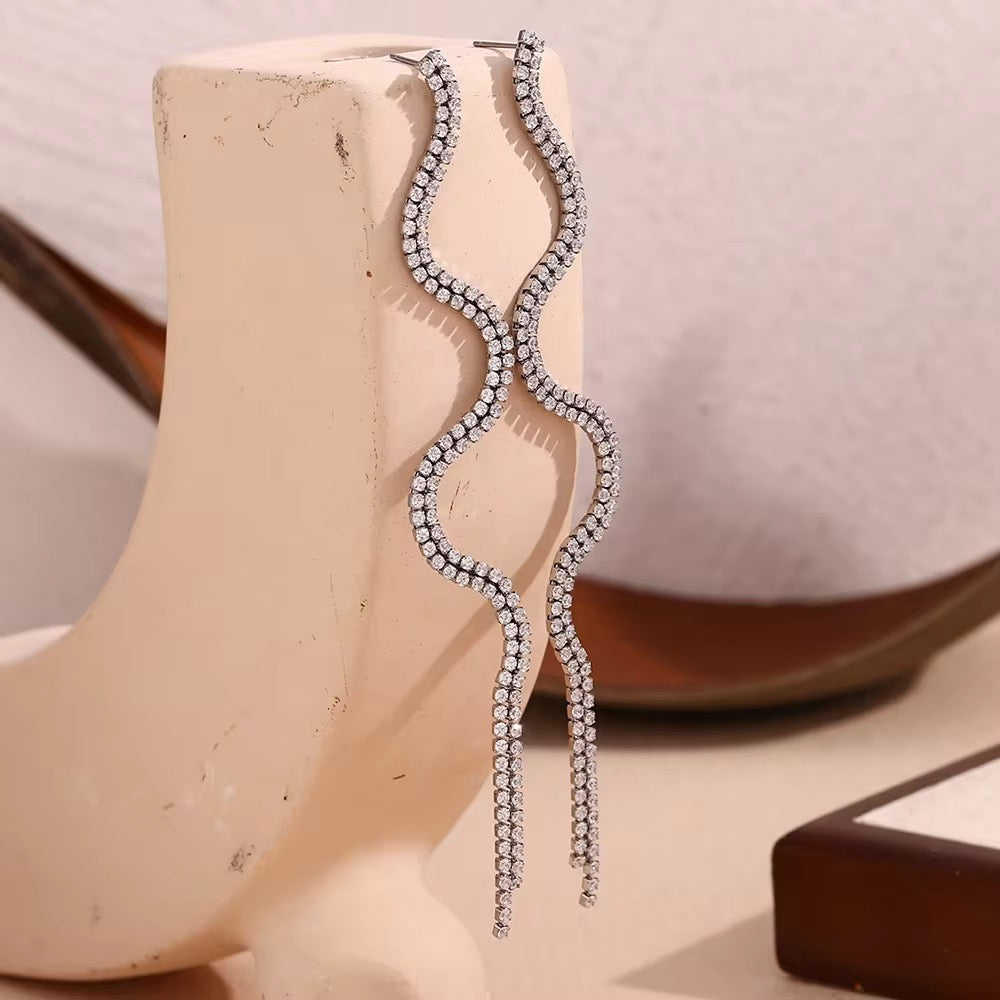 Bijli Crystal Drop Earrings