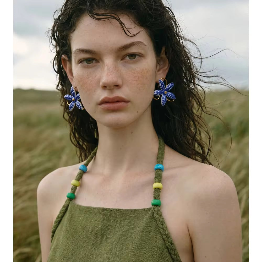 Capri Blue Flower Earrings