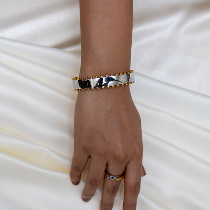Two Tone Regal Cuff Bracelet