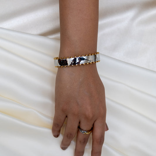 Two Tone Regal Cuff Bracelet