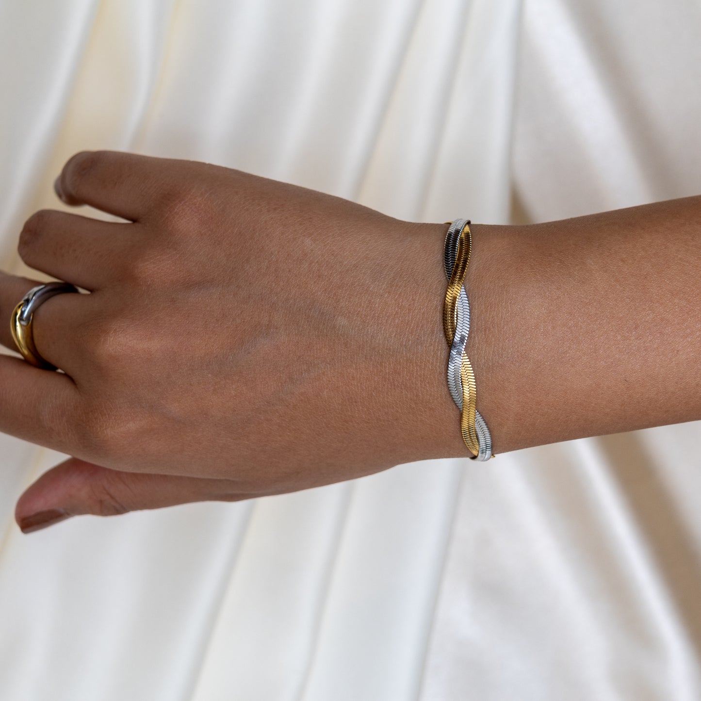Two Tone Harmony Twist Bracelet