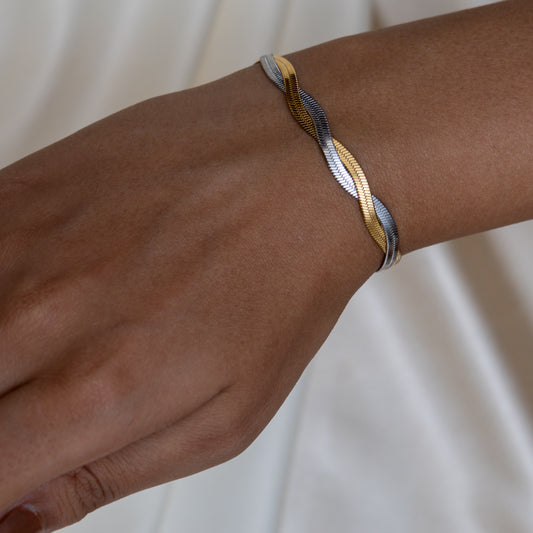 Two Tone Harmony Twist Bracelet