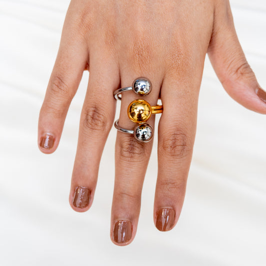 Two Tone Orbit Ring