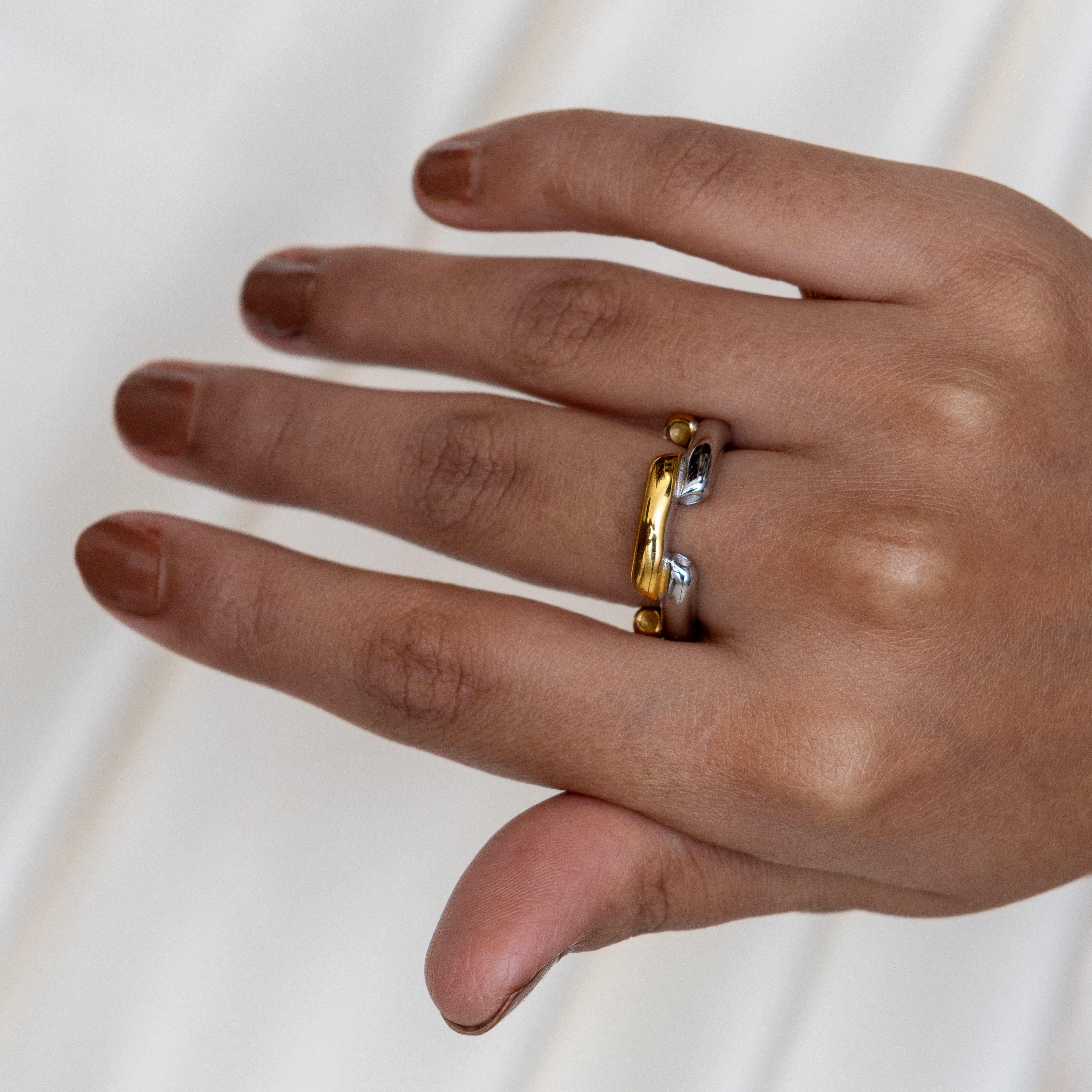 Two Tone Arc Ring