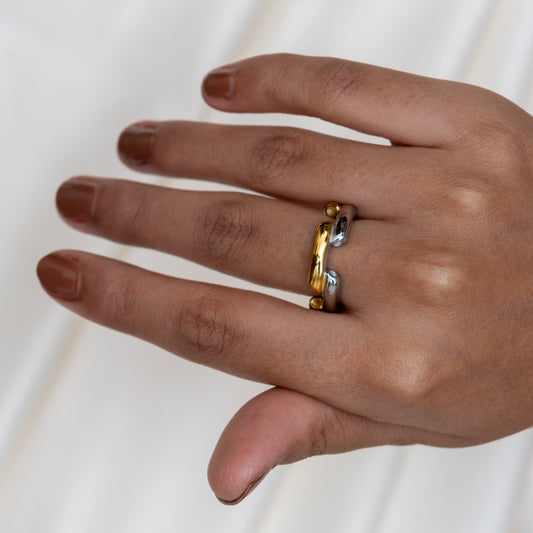 Two Tone Arc Ring
