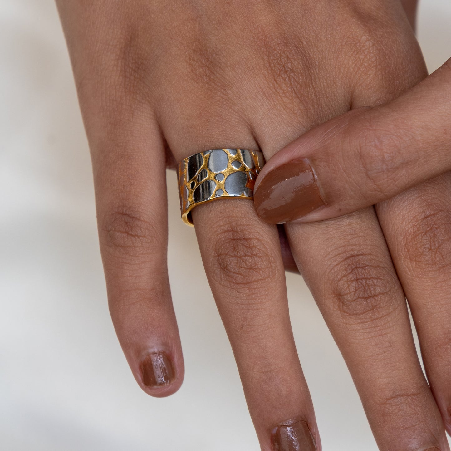 Two Tone Mosiac Open Band