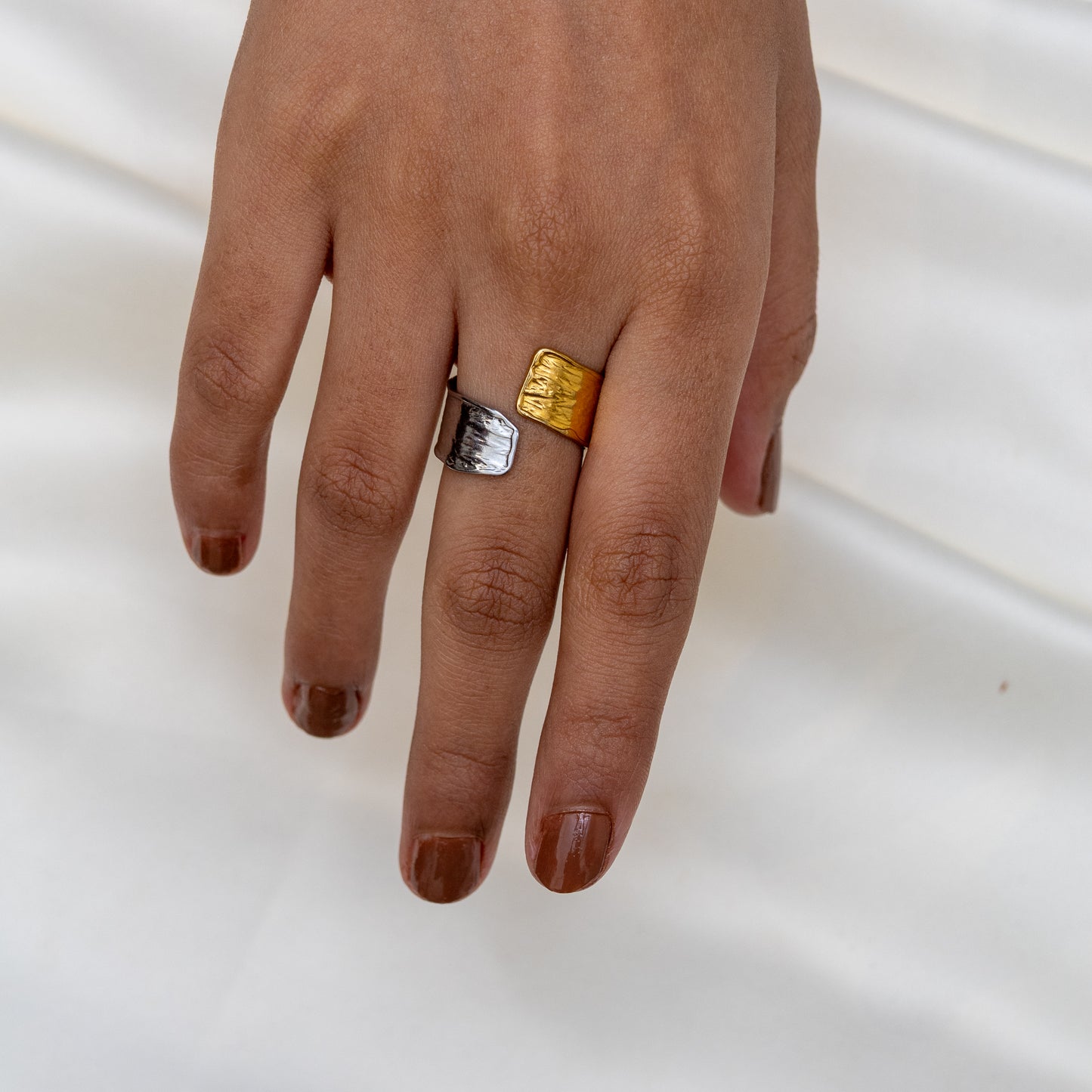 Two Tone Rustic Ring