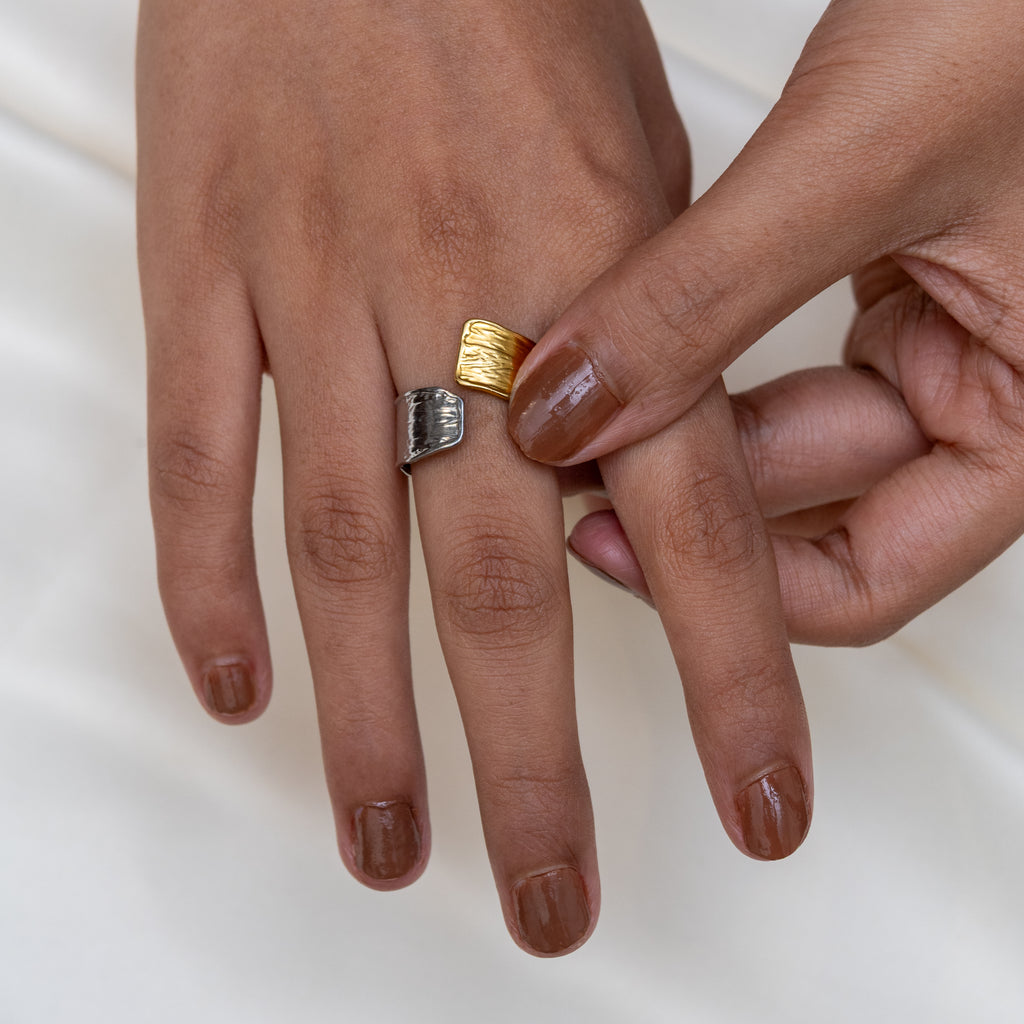 Two Tone Rustic Ring
