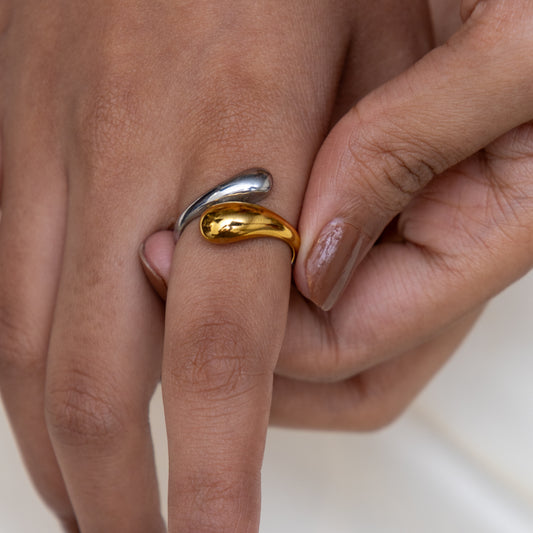 Two Tone Twin Ring