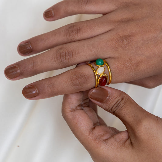 Urban Rani Gem Trio Ring