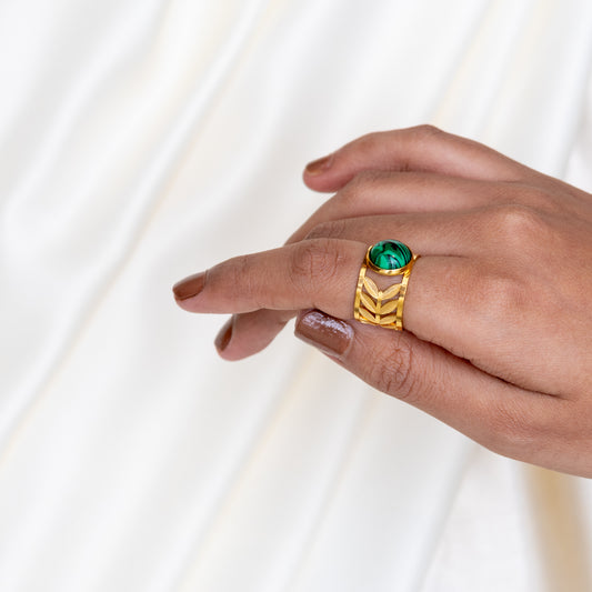 Urban Rani Golden Leaves Ring
