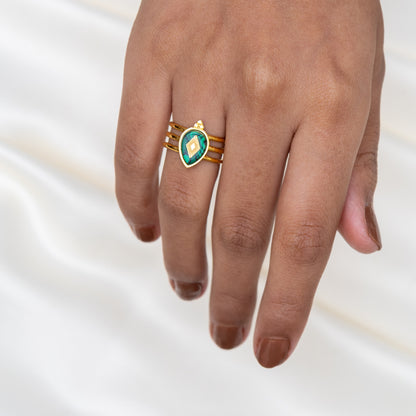 Urban Rani Emerald Crown Ring