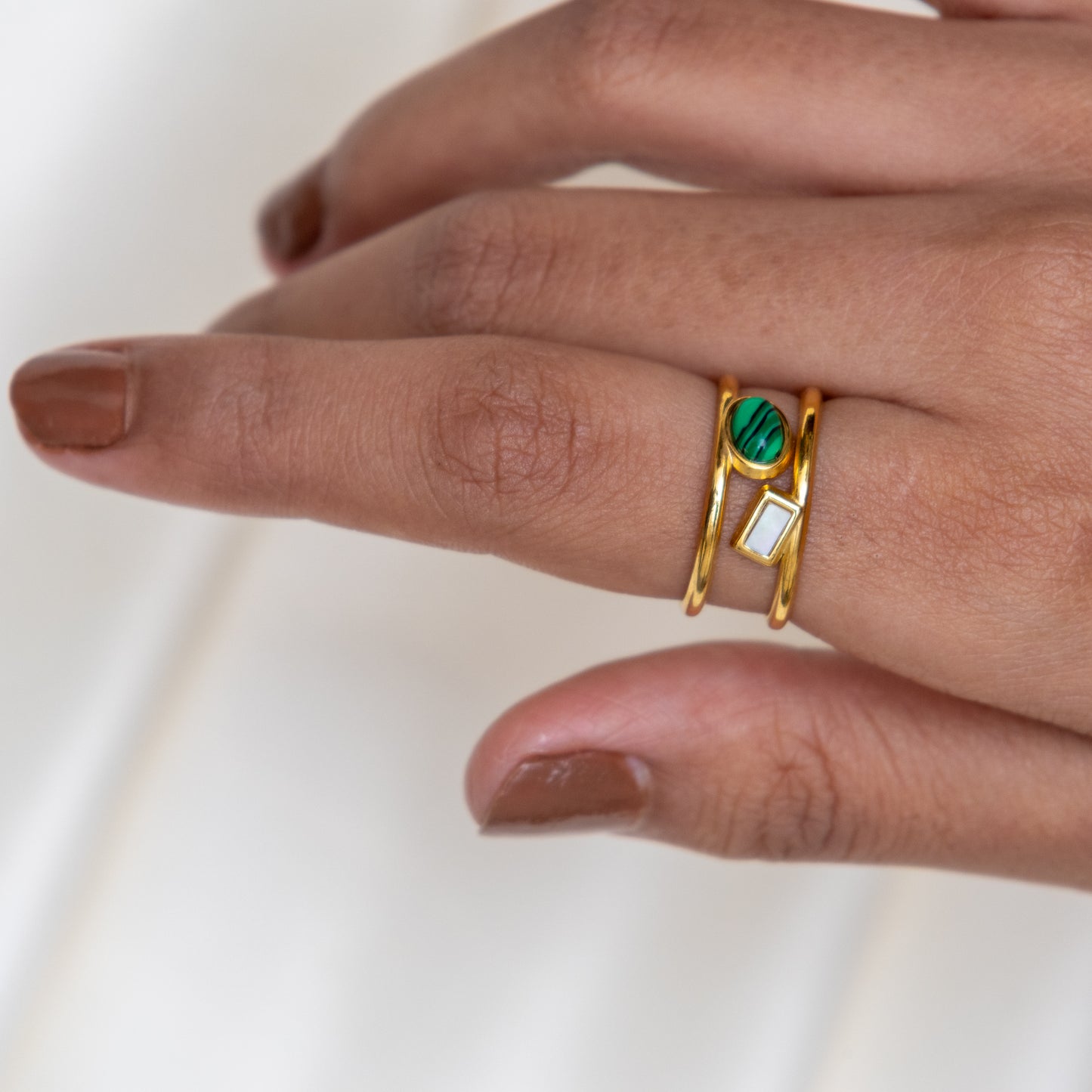 Urban rani Green Stone Open Band