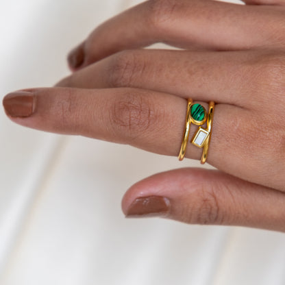Urban rani Green Stone Open Band