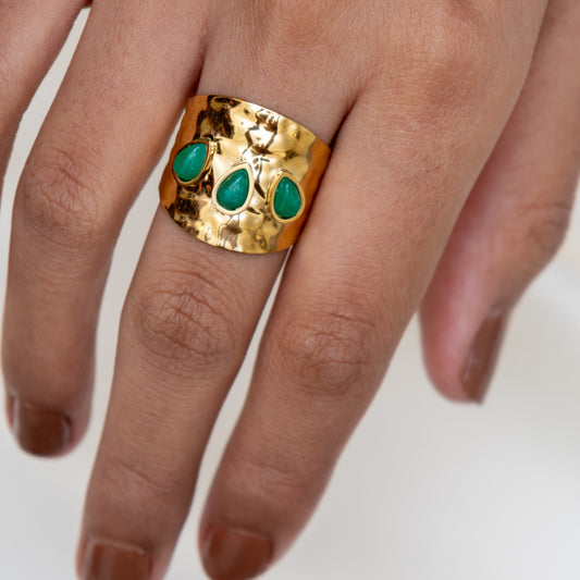 Urban Rani Emerald Edge Statement Ring