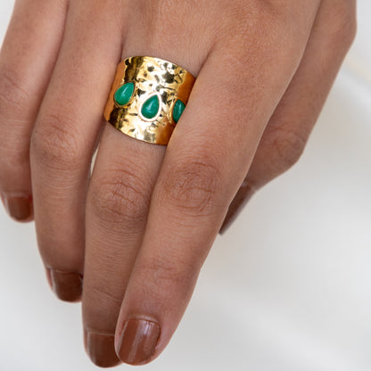 Urban Rani Emerald Edge Statement Ring