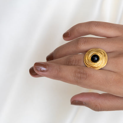 Urban Rani Golden Ripple Classic Ring
