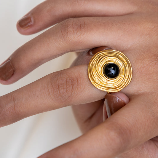 Urban Rani Golden Ripple Classic Ring