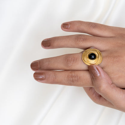 Urban Rani Golden Ripple Classic Ring