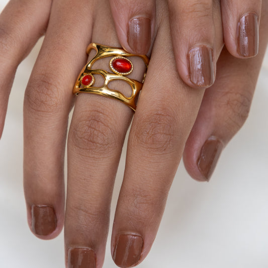 Urban Rani - Ruby Waves Ring