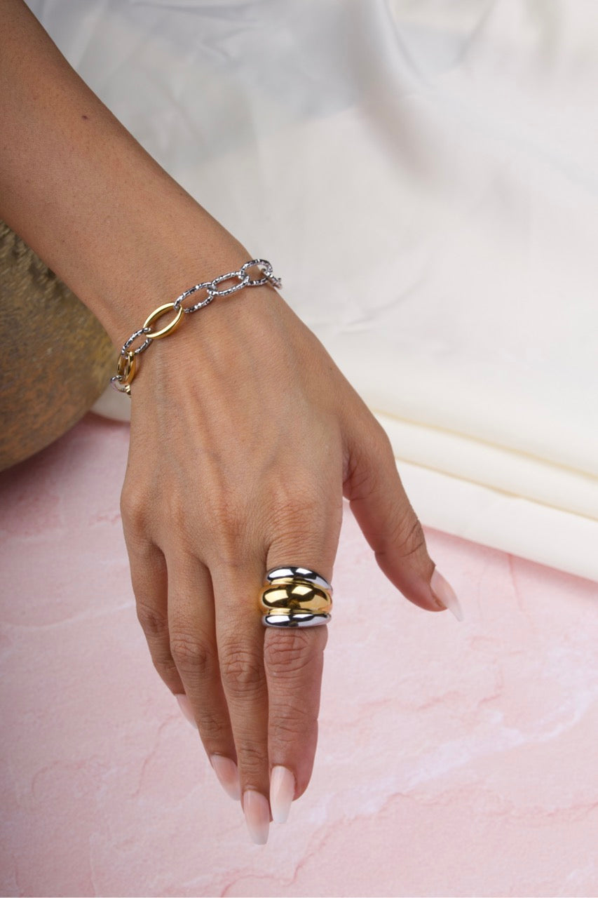 Two Tone Noble Link Bracelet