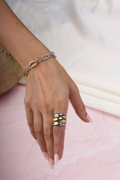 Two Tone Noble Link Bracelet