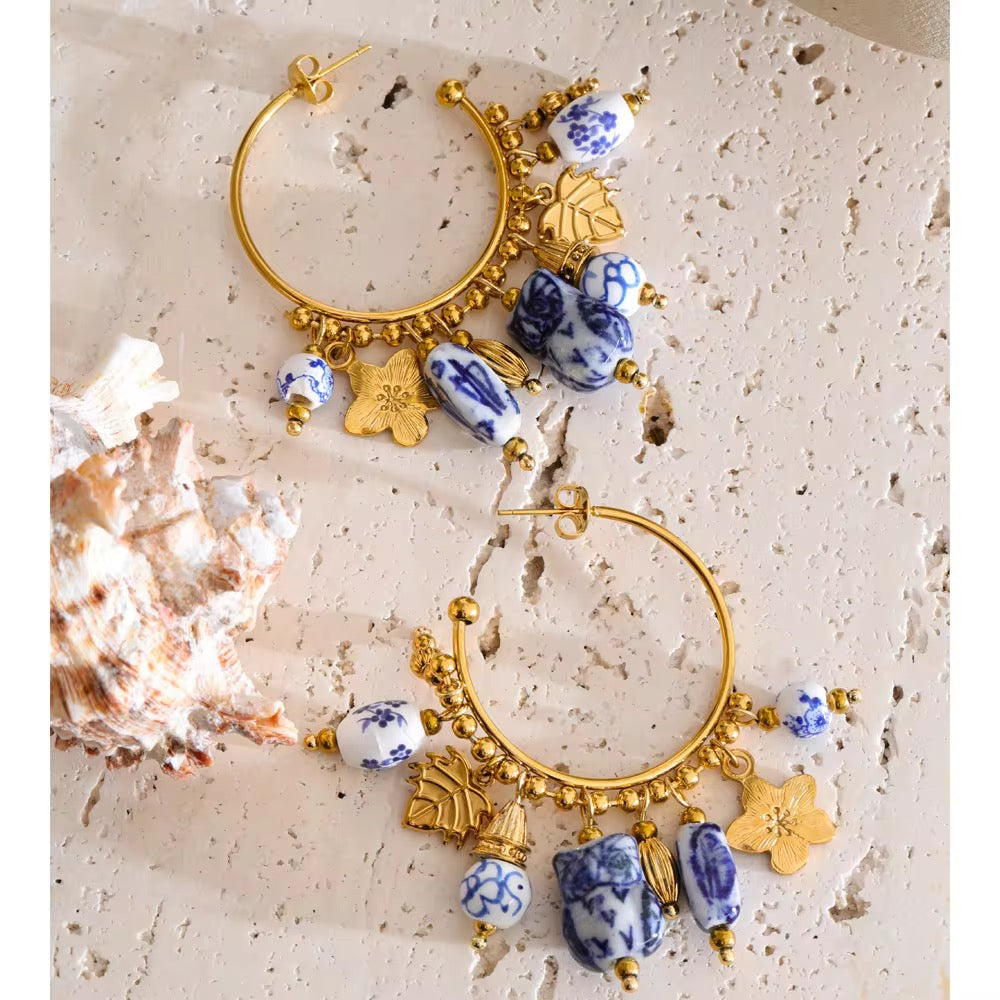 Leher Charm Hoop Earrings