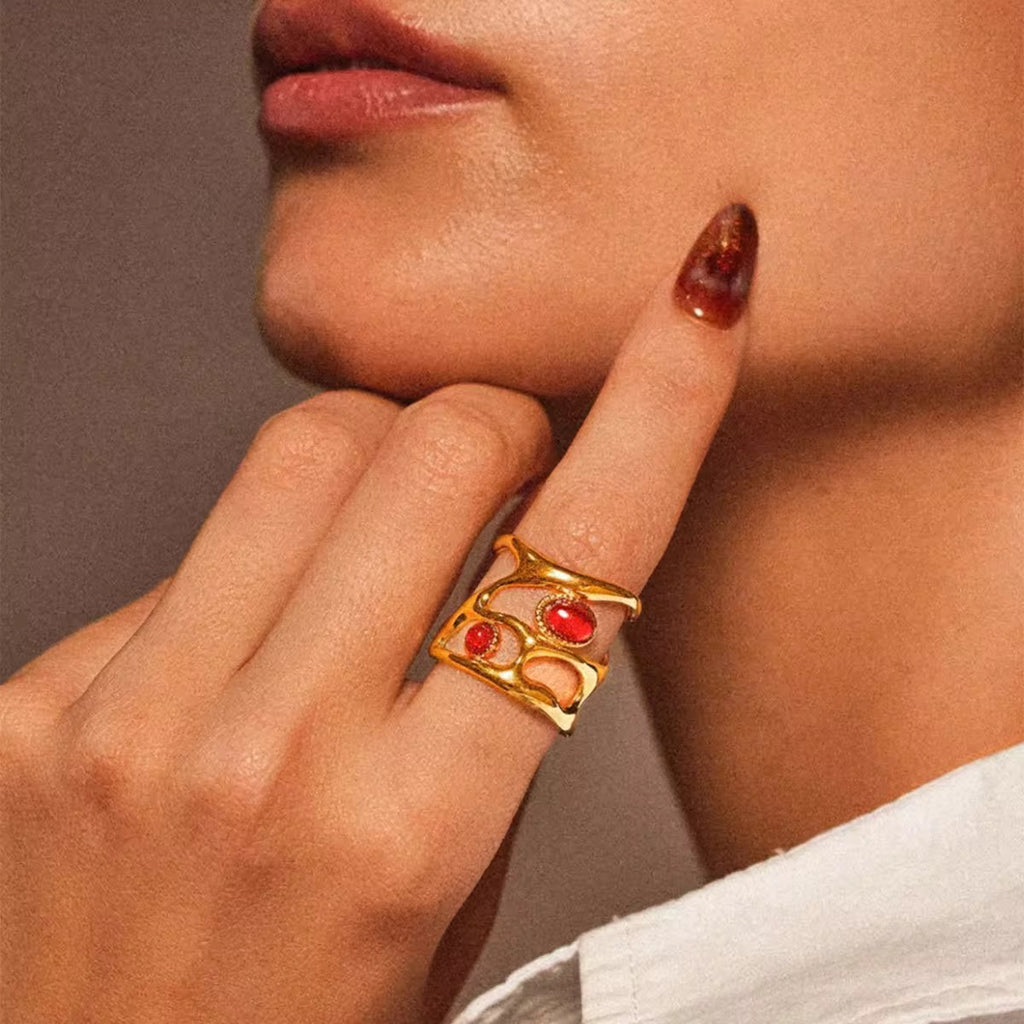 Ruby Waves Ring