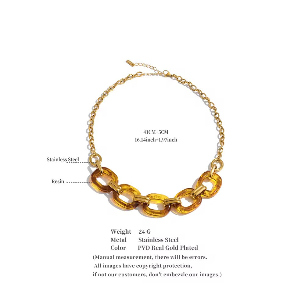 Opal Link Necklace