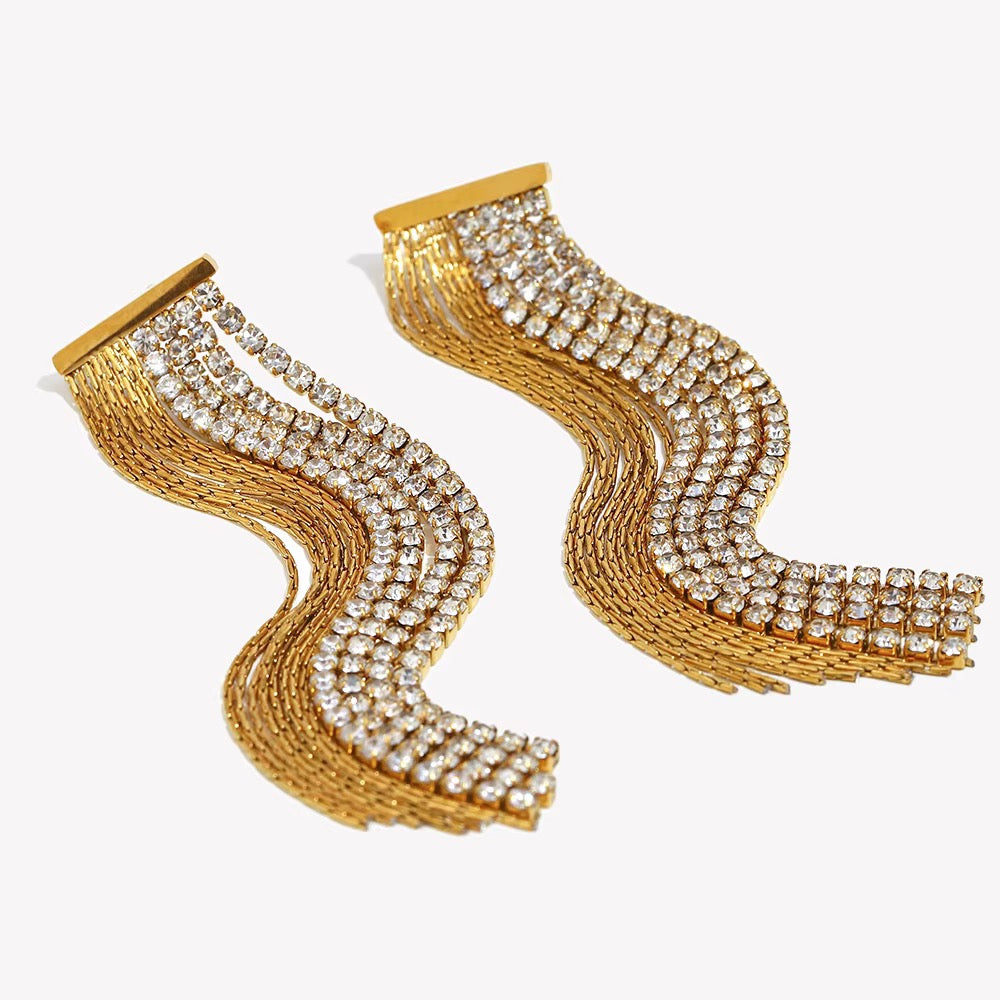 Zeenat Crystal Fringe Earrings