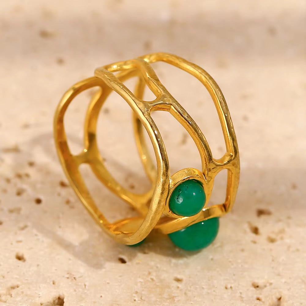 Bela Green Stone Ring