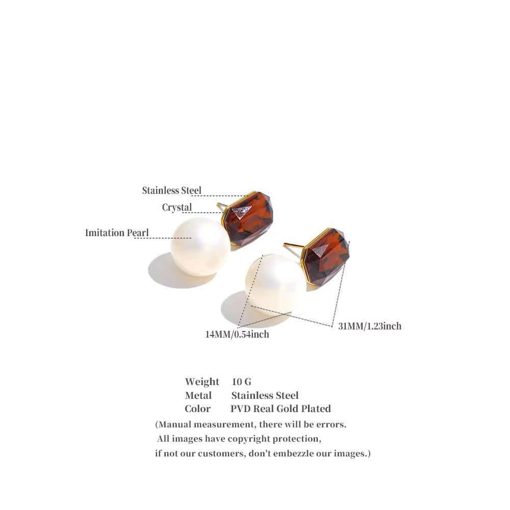 Esme Crystal Pearl Drop Earrings