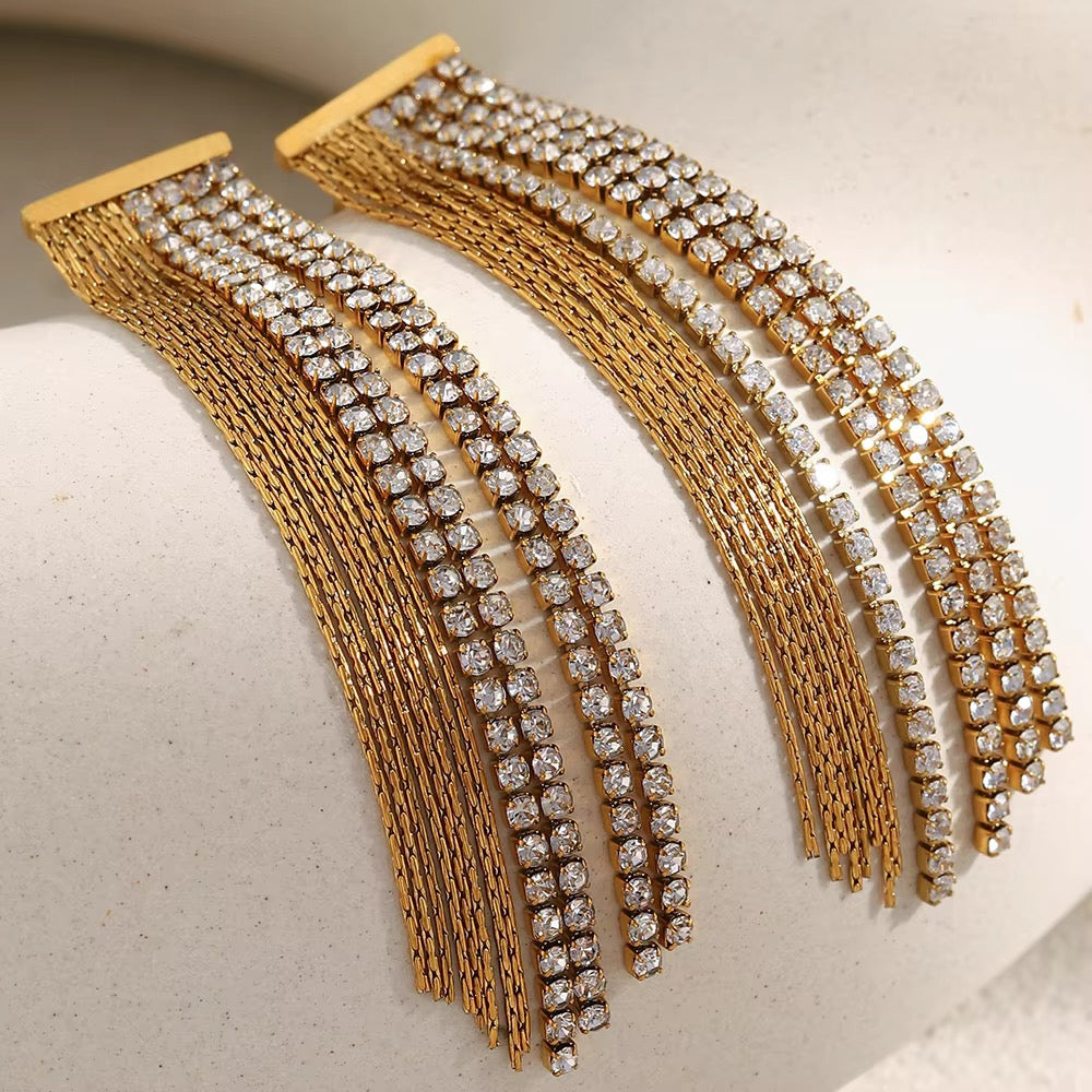 Zeenat Crystal Fringe Earrings