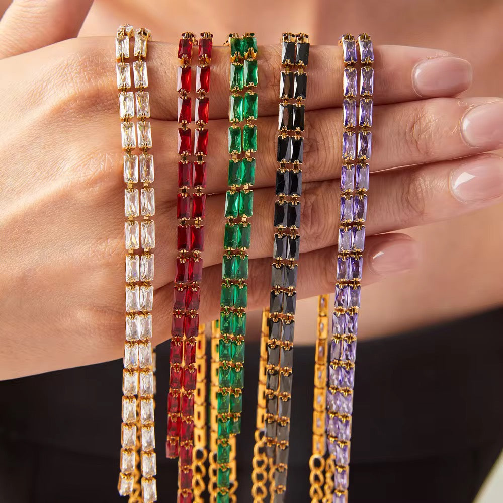 Roshini Baguette Lariat Necklace