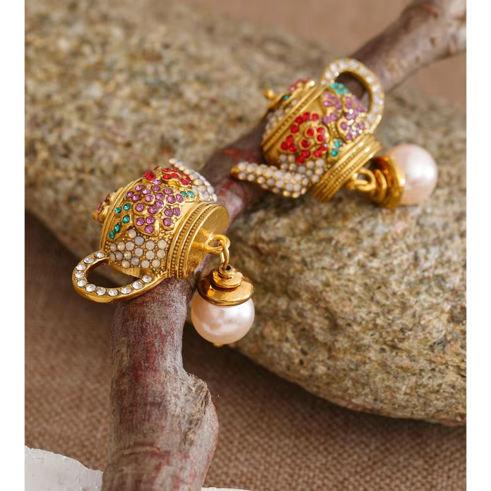 Ketli Teapot Pearl Drop Earrings