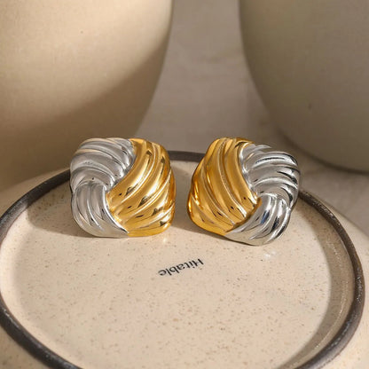 Two Tone Swirl Shell Studs